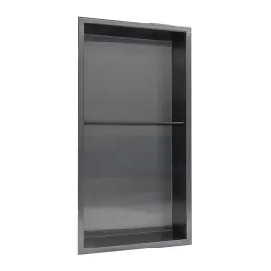 Thermopanel 304 Stainless Steel Recess Shower Niche Shelved - Noir Black (305x610x103mm)