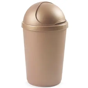 Plastic Rubbish Bin Rose Gold / 50L / 55cm H  x 40cm W  x 40cm D