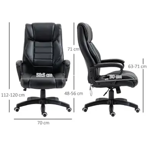 Vinsetto High Back 6 Points Vibration Massage Executive Office Chair, Black