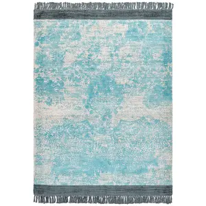 Viscose Area Rug 160 x 230 cm Blue and Beige AKARSU