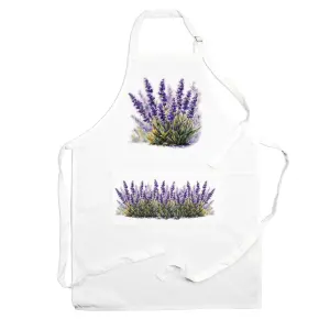 Purely Home  Garden Flowers Lavender Apron - Floral Gifts for Her - Cooking & Baking