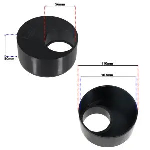 SPARES2GO 110mm to 56mm (50mm) Solvent Weld Soil System Waste Pipe Reducer Adaptor (Black)