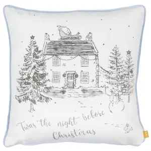 furn. Midwinter Toile Velvet Feather Filled Cushion