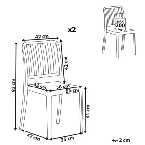 Set of 2 Garden Chairs SERSALE Synthetic Material White