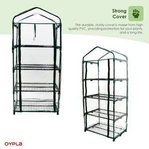 Oypla Growhouse 4-Tier Garden Greenhouse Ideal For Propagating Seeds And Bringing-on Plants - 130x50x45cm