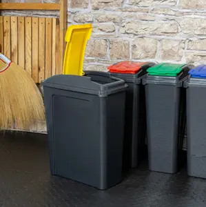 Yellow 25L Slimline Kitchen Bin Wham Recycling Rubbish Waste Dustbin Flip Top Lid