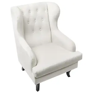 Wingback Chair ALTA Velvet Off-White