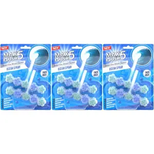 Max Flush 5 Ocean Spray Toilet Rim Block Cleaner (Twin Pack) (Pack of 3)