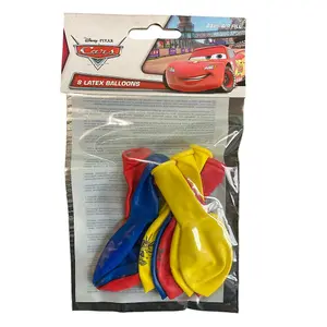 Cars Latex Printed Balloons (Pack of 8) Multicoloured (One Size)