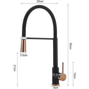 Black Brass Side Lever Goose Neck Kitchen Pull Out Mono Kitchen Tap Mixer Tap