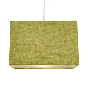 Contemporary and Sleek Olive Linen Fabric Rectangular Lamp Shade 60w Maximum