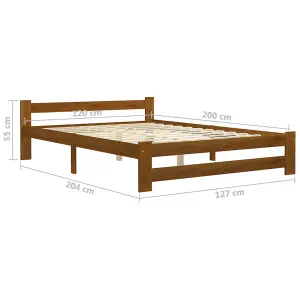 Berkfield Bed Frame Honey Brown Solid Pine Wood 120x200 cm