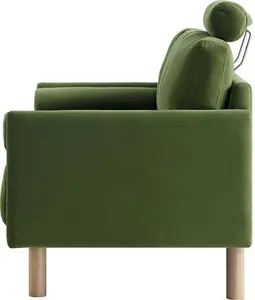 Timber Fern Green Velvet Sofa, 3-Seater - Daals - Sofas