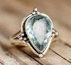 Aquamarine Gemstone 925 Sterling Silver Handmade Stylish Ring All Size