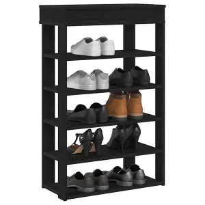 Berkfield Shoe Rack Black 60x30x98 cm Engineered Wood