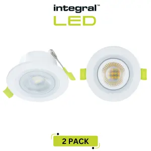 Smart Alexa Fire Rated LED Downlights: IP65 600LM 5W 2700K to 6500K Dimmable - White (2 Pack)