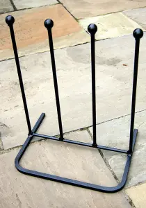 2 Pair Boot Rack - Steel Wellie Stand - Steel - L27.9 x W38 x H48.3 cm - Black