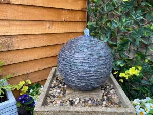 Compact Earth Stone Modern Mains Plugin Powered Water Feature