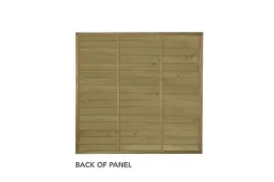 6ft (1.83m x 1.83m) Pressure Treated Horizontal Tongue and Groove Fence Panel - Pack of 4