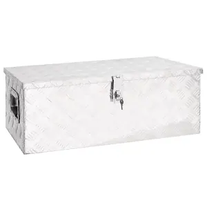 Berkfield Storage Box Silver 80x39x30 cm Aluminium