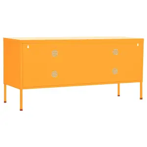 Berkfield TV Cabinet Mustard Yellow 105x35x50 cm Steel