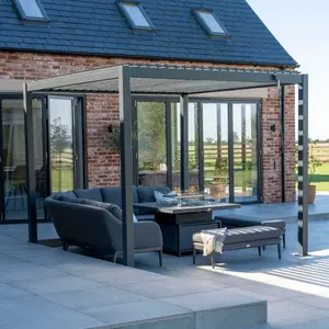 PergoSTET 3m x 3m Metal Square Pergola in Grey