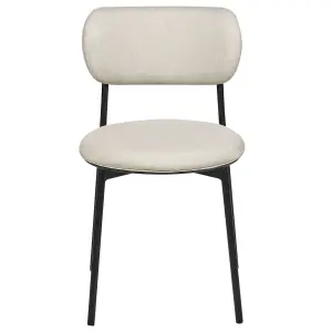 Set of 2 Dining Chairs CASEY Light Beige