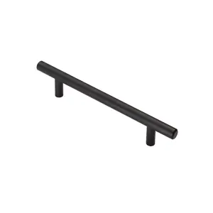 4x T Bar Cupboard Pull Handle 188 x 12mm 128mm Fixing Centres Matt Black