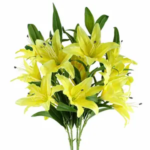 Silk Lily Arrangement (Set of 6) Yellow