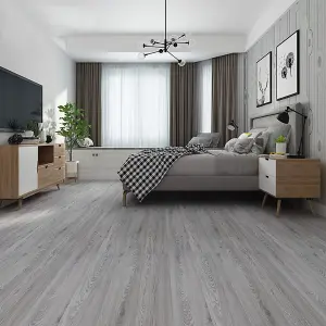 Set of 36 Self Adhesive Rustic Wood Grain Vinyl Floor Planks PVC Flooring Covering 5m²