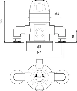 Contemporary Round Exposed Sequential Thermostatic Shower Valve (1 Outlet) - Chrome - Balterley