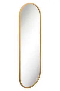 MirrorOutlet Vultus - New Gold Metal Framed Double Arched Wall Mirror 71 X 24" (180CM X 60CM)