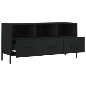 Berkfield TV Cabinet Black 102x36x50 cm Engineered Wood