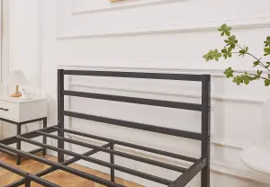 Taylor Minimalist Black Metal Bed Frame Double