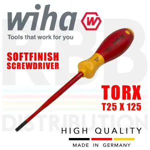 Wiha Screwdriver Torx 6pcs SlimFix T8 To T25 Heads 1000v VDE Electrician 36558