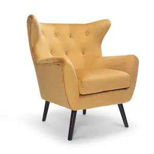 Velvet Gold Brianna Accent Wingback Chair