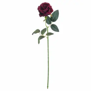 UK Homeliving Artificial Deep Red Rose