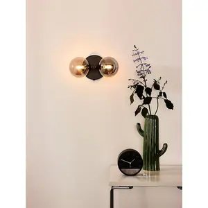 Lucide Tycho Retro Wall Light - 2xG9 - Black