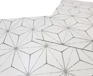 FloorPops kikko pack of 10 peel & stick vinyl floor tiles white grey pattern