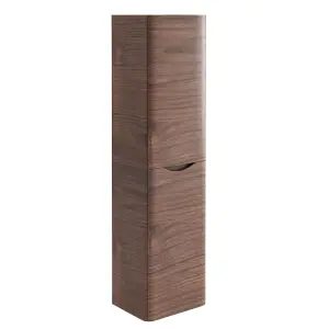 Eden Wall Mounted Tall Storage Unit in Redwood (Right Hand)