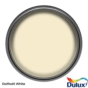 Dulux One coat Daffodil white Matt Emulsion paint, 2.5L