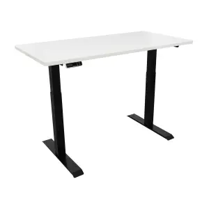 Dellonda White Electric Adjustable Standing Desk, 1400 x 700mm Dual Motor 100kg