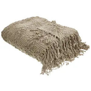 Blanket VELLA Cotton 150 x 200 cm Taupe