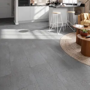 GoodHome Mambo Grey Granite Stone effect Textured Click vinyl Tile Sample