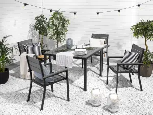 Set of 4 Garden Chairs PRATO Grey