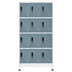 Berkfield Locker Cabinet Light Grey and Dark Grey 90x45x180 cm Steel