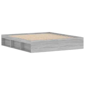 Berkfield Bed Frame Grey Sonoma 180x200 cm Super King Size