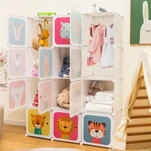 Costway 12-Cube Baby Closet Dresser Portable Kids Wardrobe Children's Storage Organizer