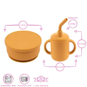 Tiny Dining - Baby Silicone Suction Weaning Set - Ochre - 4pc