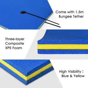 Costway 3 Layer Floating Water Mat Buoyancy Pad Swimming Pool Float Mat W/Rope